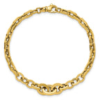 14K Polished Fancy Graduated Link Bracelet