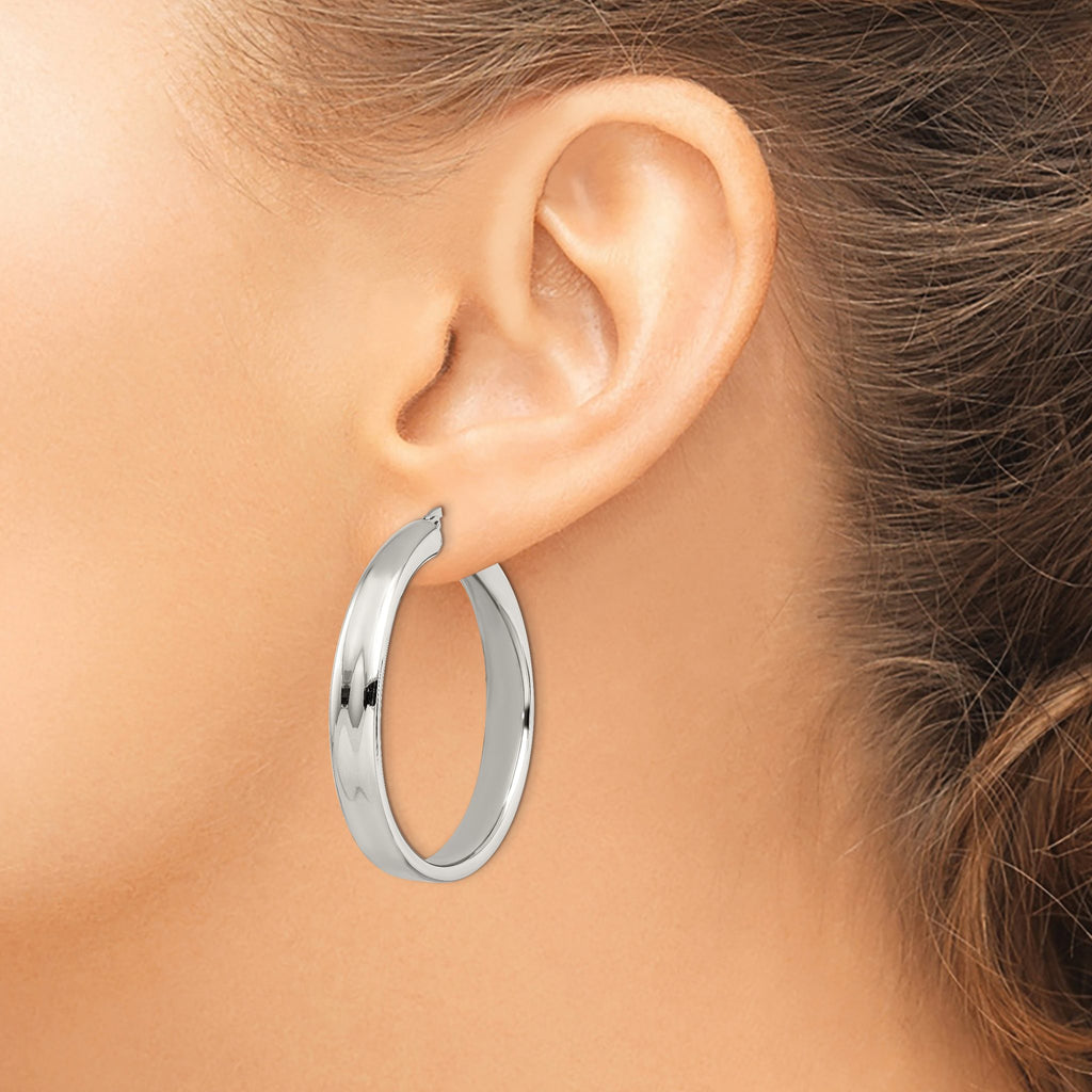 Stainless Steel Polished Hoop Earrings for Women