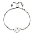 Happy Face Adjustable Bracelet in Stainless Steel