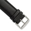 Black Leather Chronograph Watch Band, 24mm
