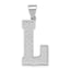 Sterling Silver Rhodium-Plated Letter L Pendant in 925 Solid Large Design