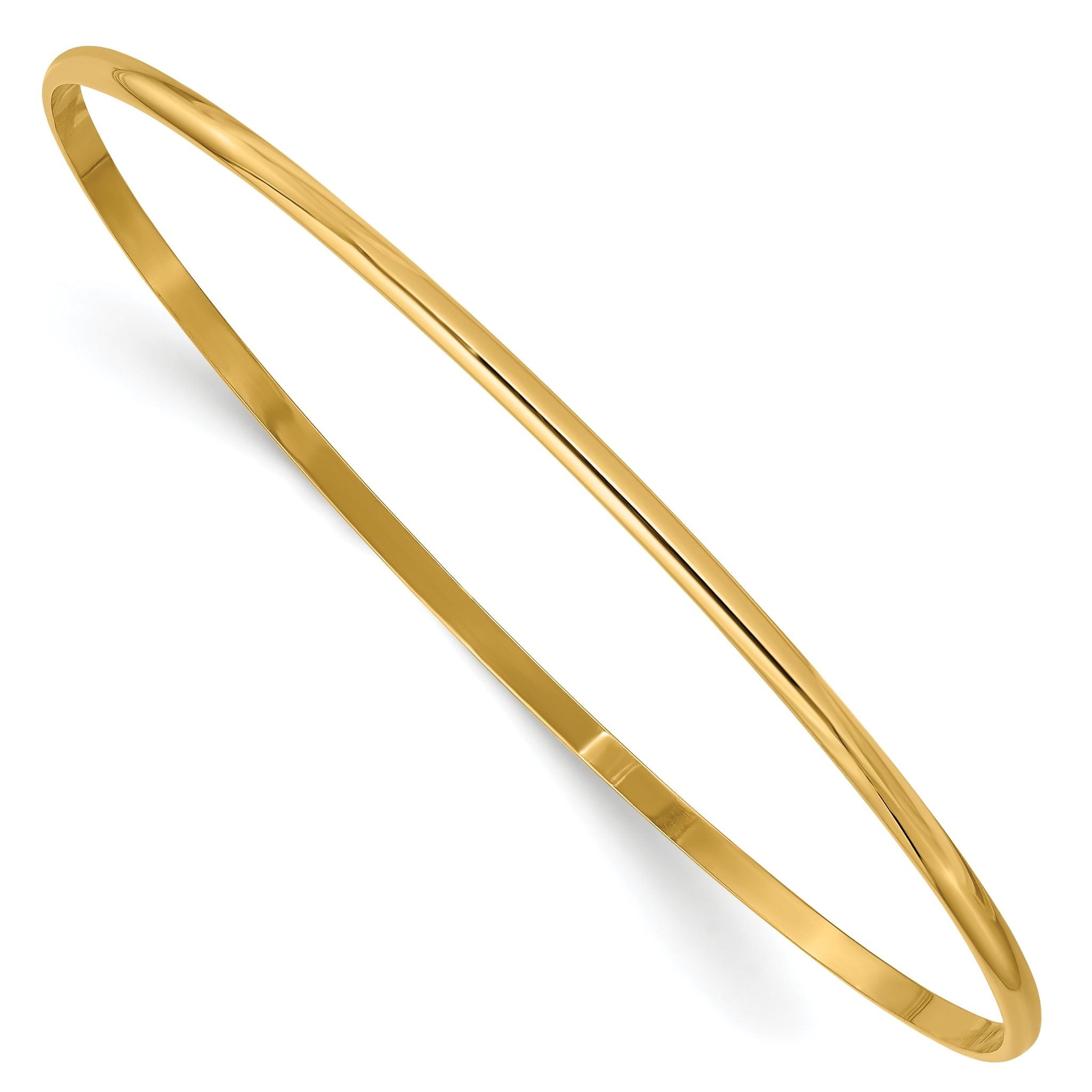 Sophia Jewelers 14K Gold Polished Half-Round Women's Slip-On Bangle