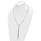 Chisel Stainless Steel Polished Circle with Tassel on a 23.5 inch Cable Chain Necklace