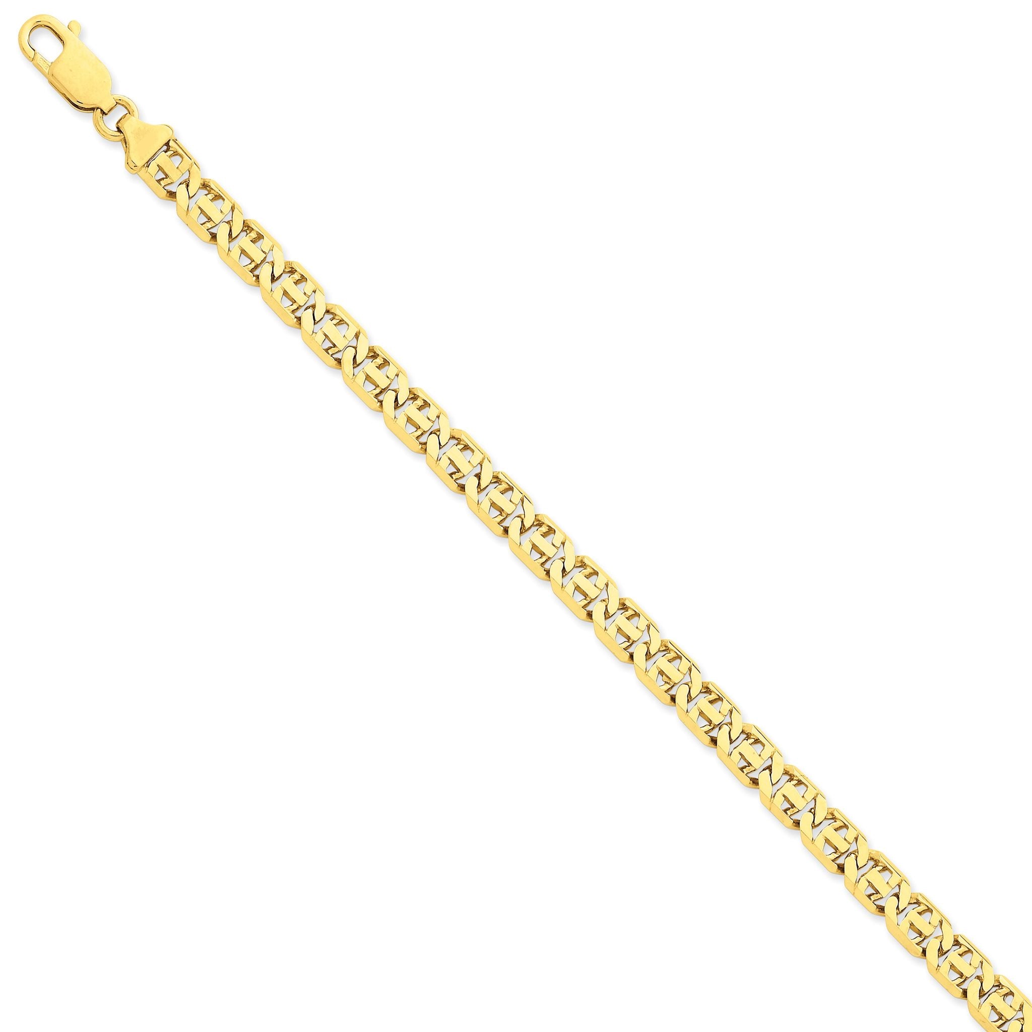 14K Gold Polished Fancy Link Bracelet with Lobster Clasp Main image