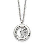 CZ Circle Necklace in Stainless Steel