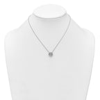 Sterling Silver Rhodium-plated CZ Round Cluster 16 inch with 1 inch Extension Necklace