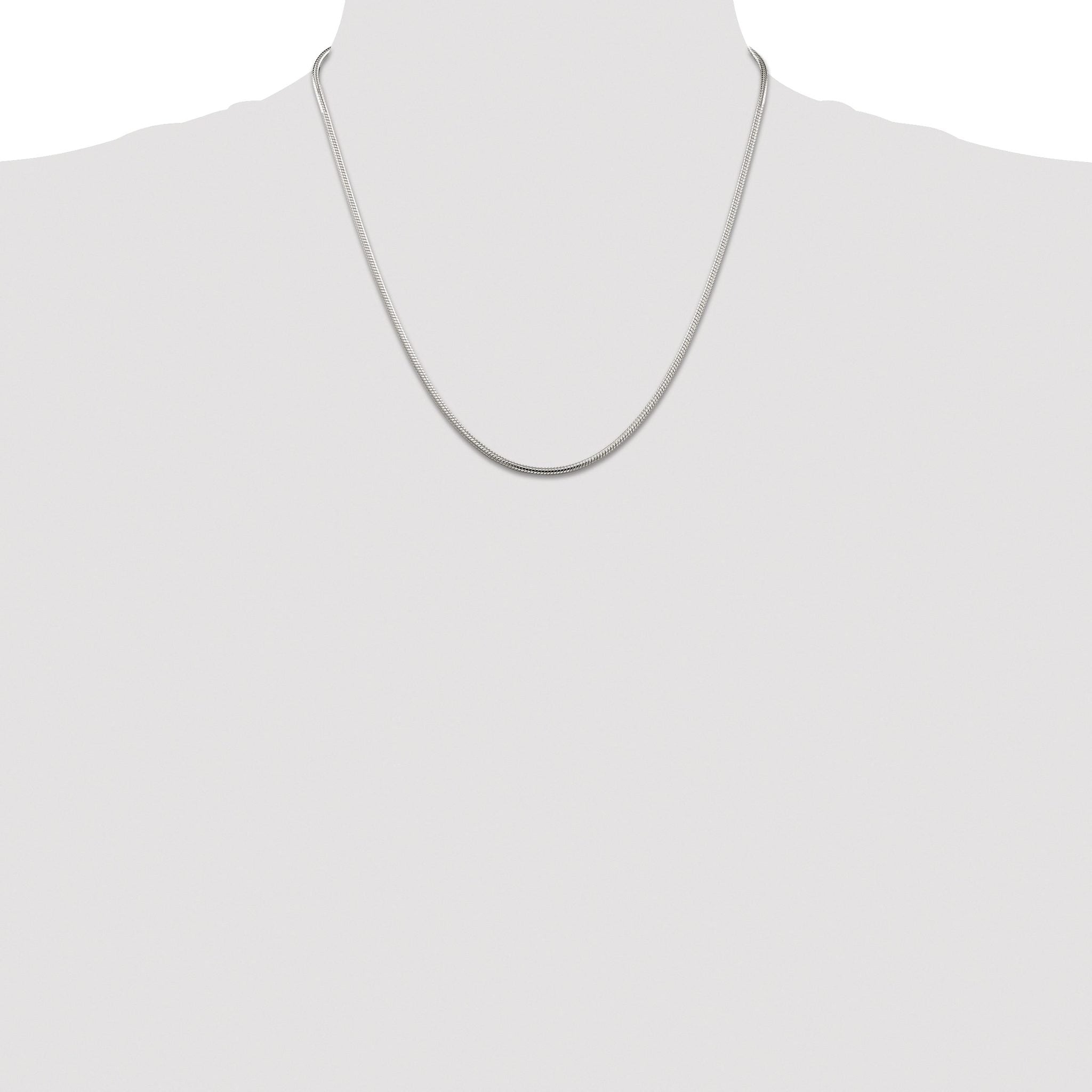 Polished Snake Chain Necklace in Sterling Silver, 2mm