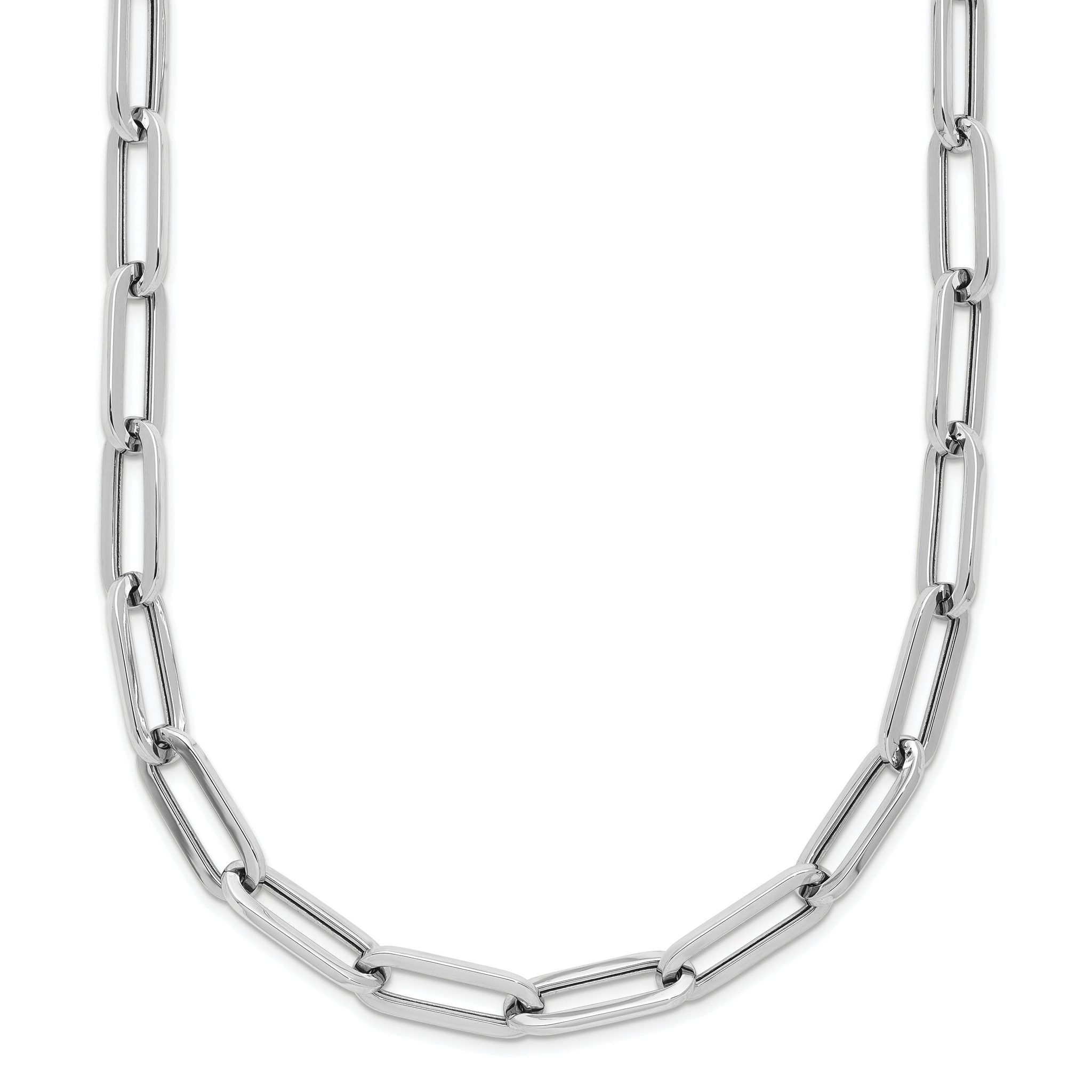 14K White Gold Polished Fancy Link Necklace Main image