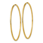 14k Diamond-cut Square Tube Endless Hoop Earrings