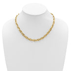 14K Polished Fancy Contoured Link Necklace