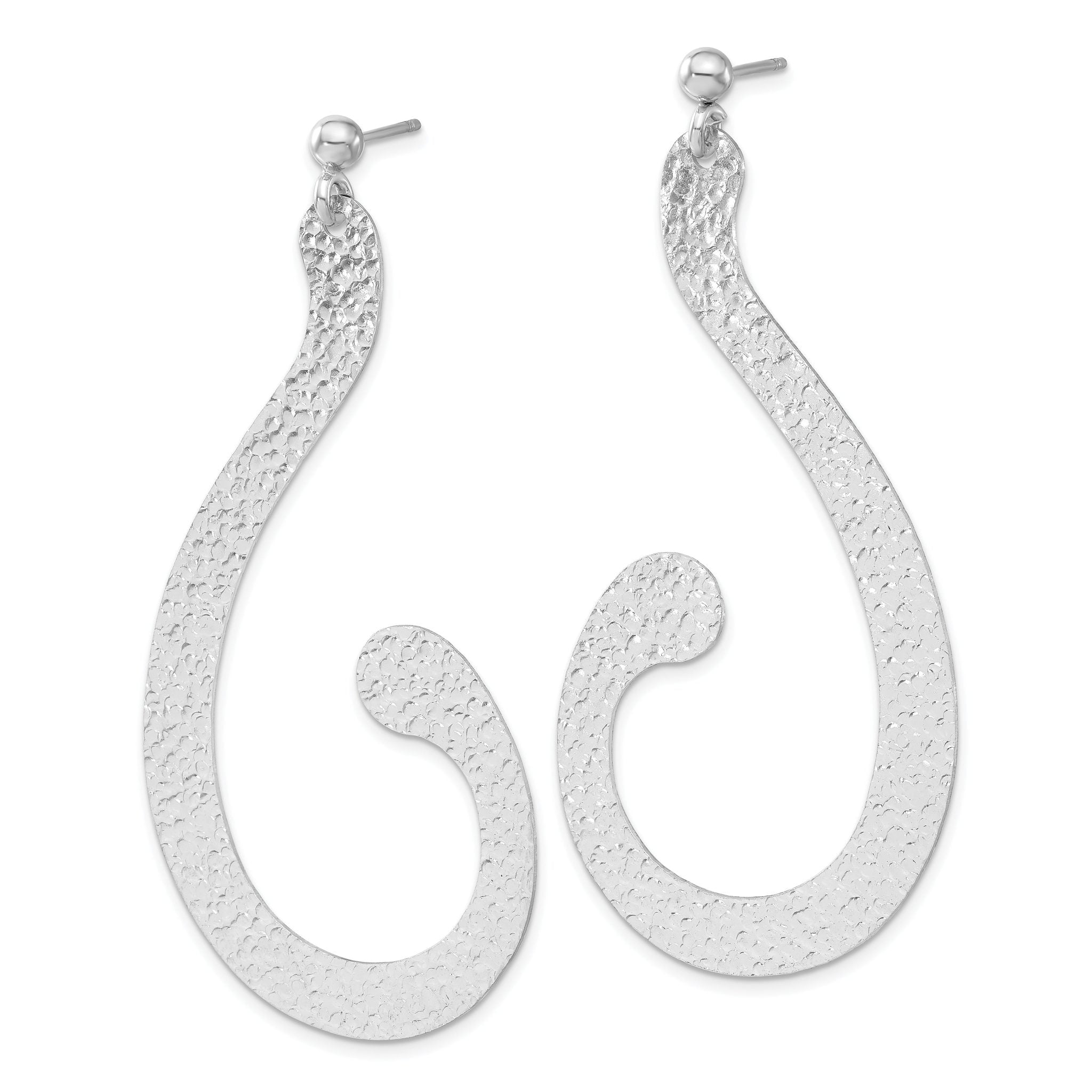 Sophia Jewelers Sterling Silver 925 Dangle Earrings Elegant Textured Design Secondary image