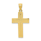 10k Gold Cross Pendant with Solid Cast Design and Polished Finish
