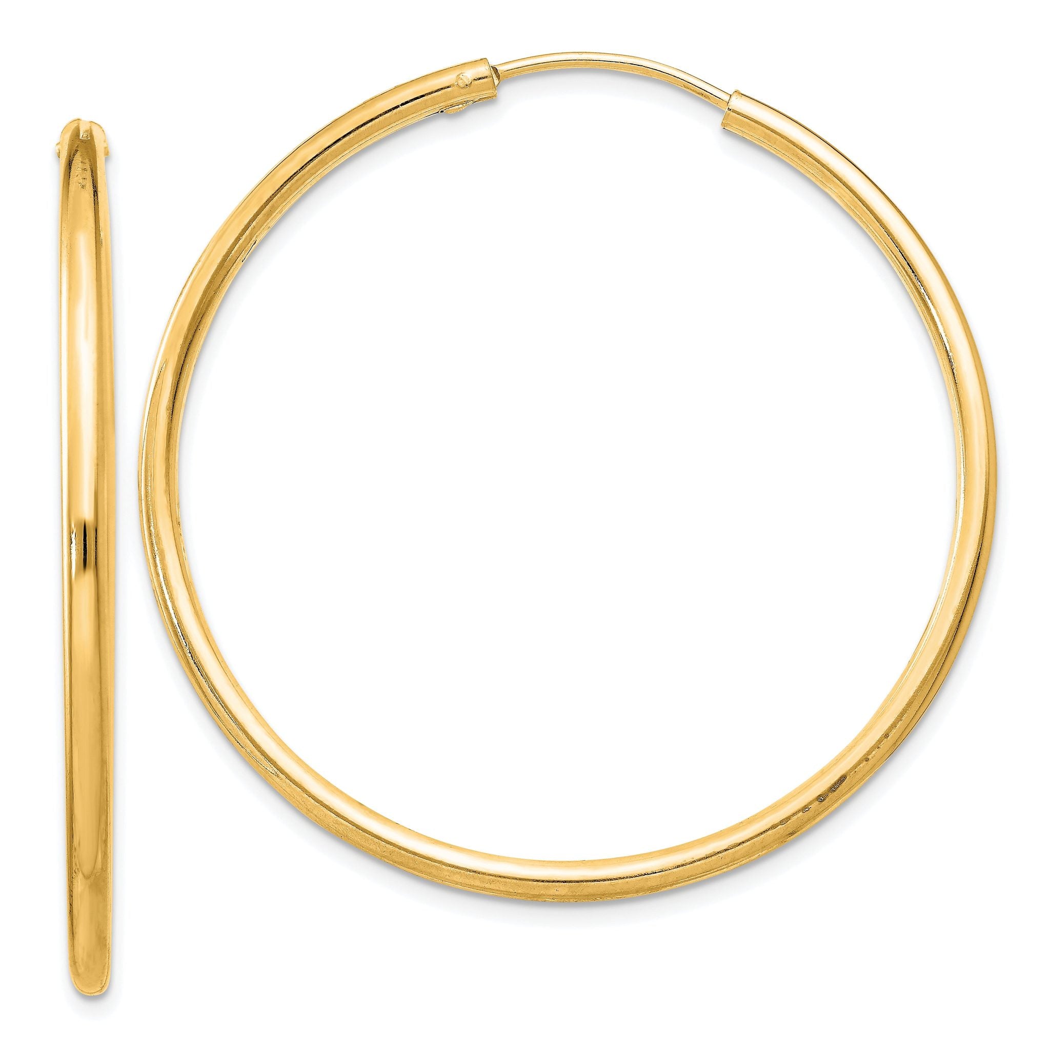 Sterling Silver Flash Gold-plated 2mm Endless Hoop Earrings Main image