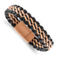 Stainless Steel Brushed Rose IP-plated Dark Brown Leather Bracelet for Men
