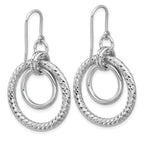 Diamond-Cut Circles Dangle Earrings in Sterling Silver