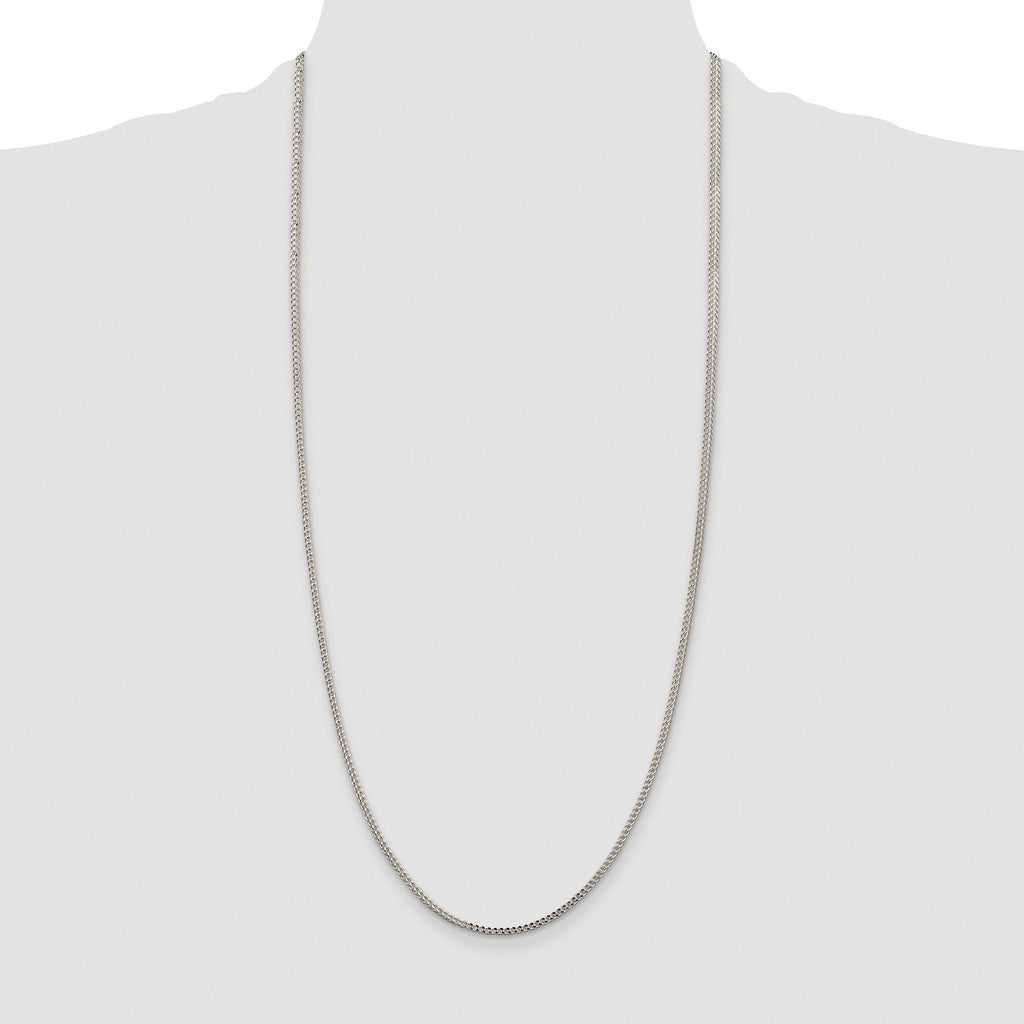 Diamond-Cut Square Franco Chain in Sterling Silver