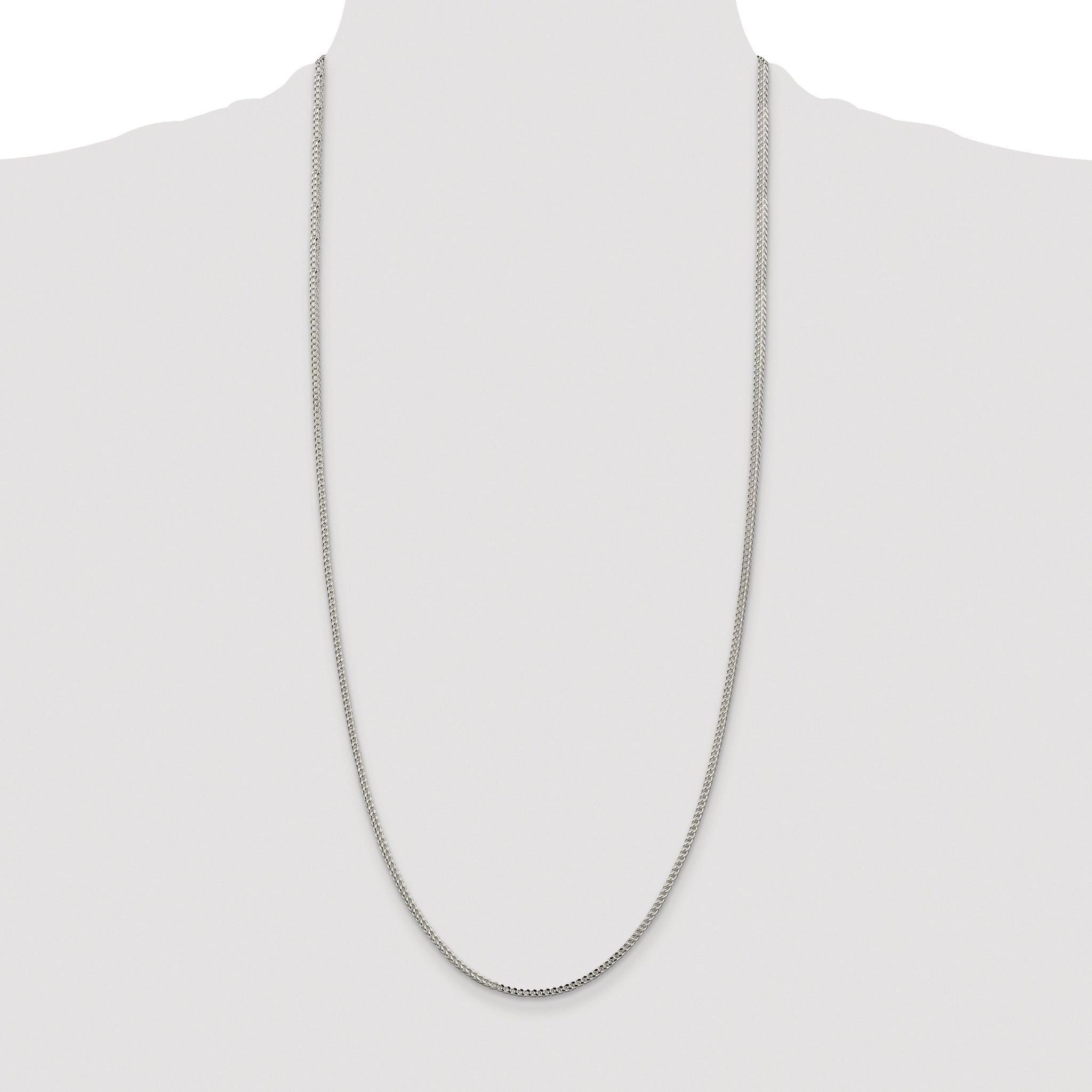 Diamond-Cut Square Franco Chain in Sterling Silver
