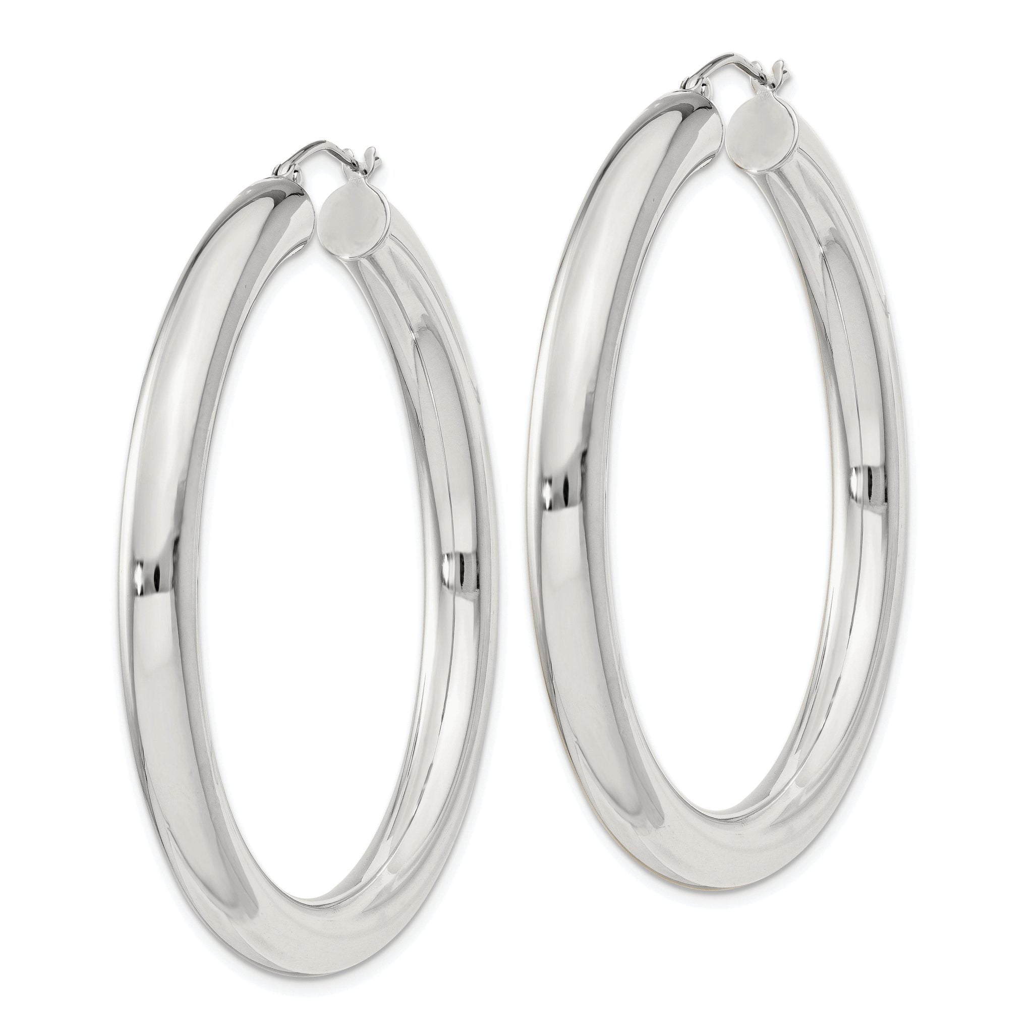 Sterling Silver 5mm Round Hoop Earrings Secondary image