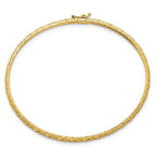 14k Polished Laser and Diamond-cut 6.15mm Fancy Pierced Design Flexible Oval Bangle Bracelet