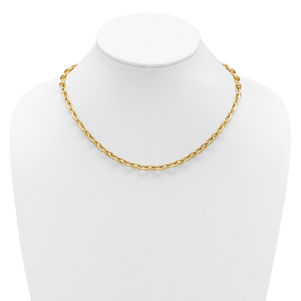 14K Polished Fancy 5.5mm Oval Link Necklace