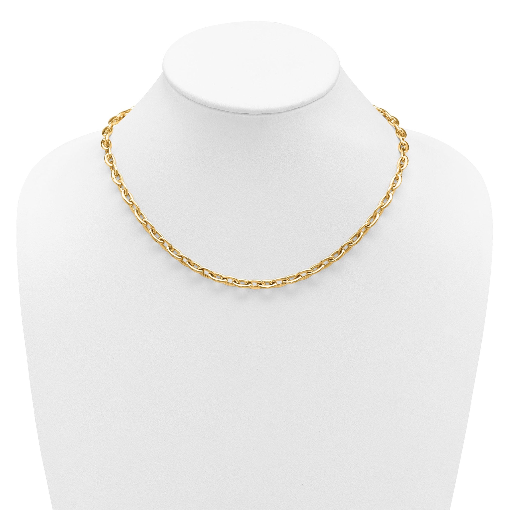 14K Polished Fancy 5.5mm Oval Link Necklace