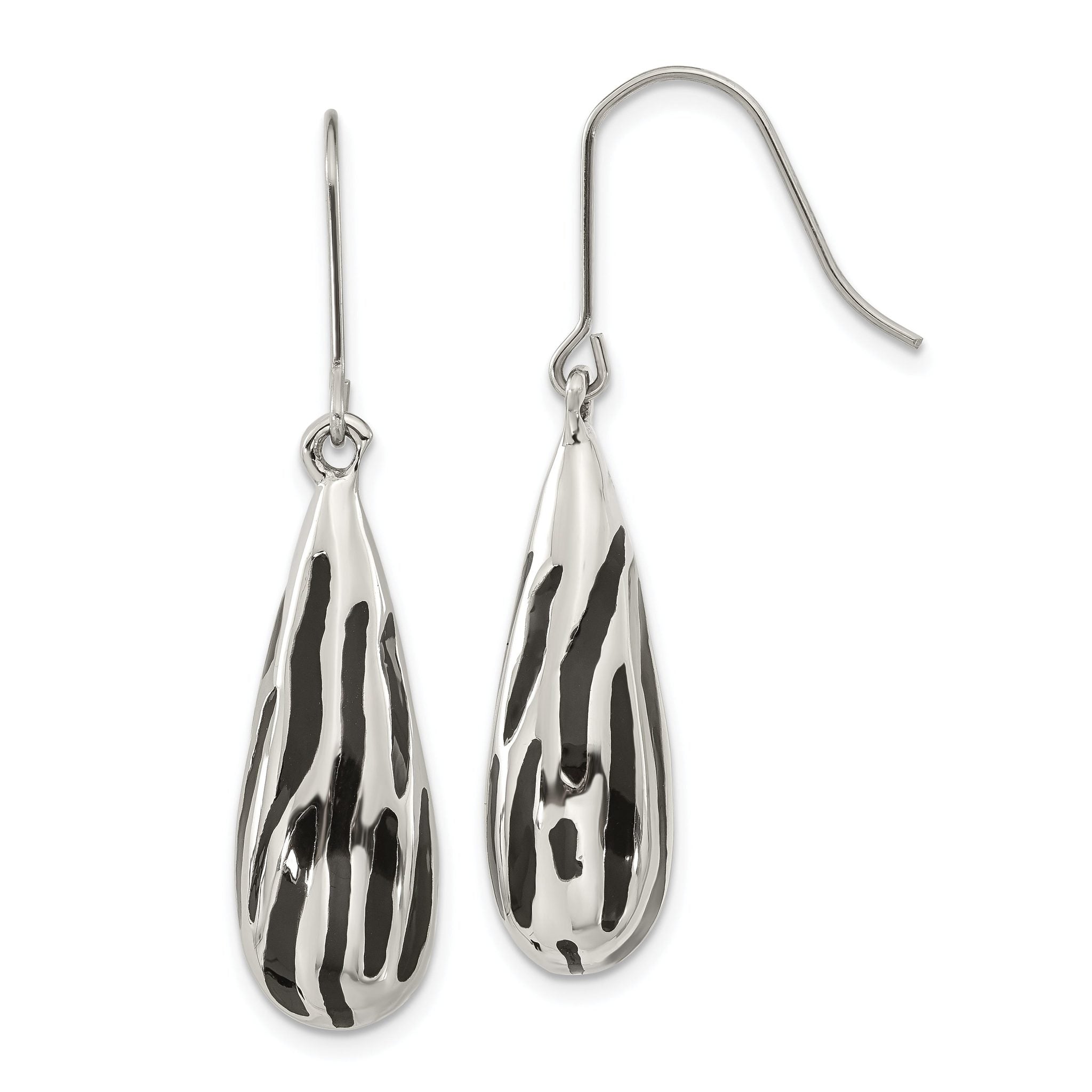 Stainless Steel Resin Polished Teardrop Drop Dangle Earrings for Women