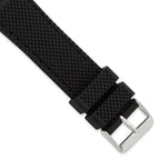 Textured Silicone Watch Band in Black, 22mm