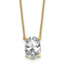 14k 3 1/2 carat Lab Grown Diamond VS+ F+ Oval Complete Four Prong 18 inch Pendant Necklace