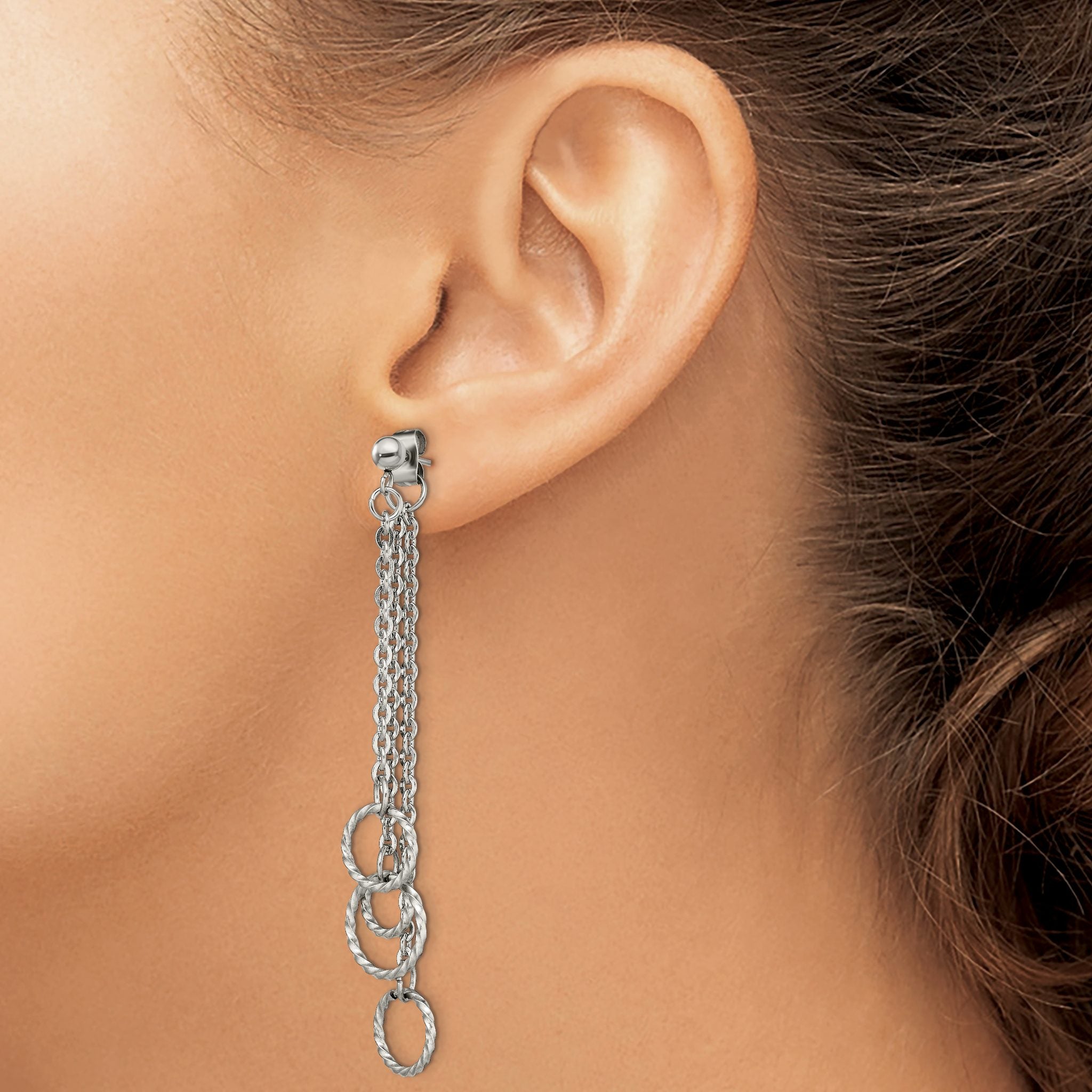 Stainless Steel Polished Drop Dangle Earrings for Women