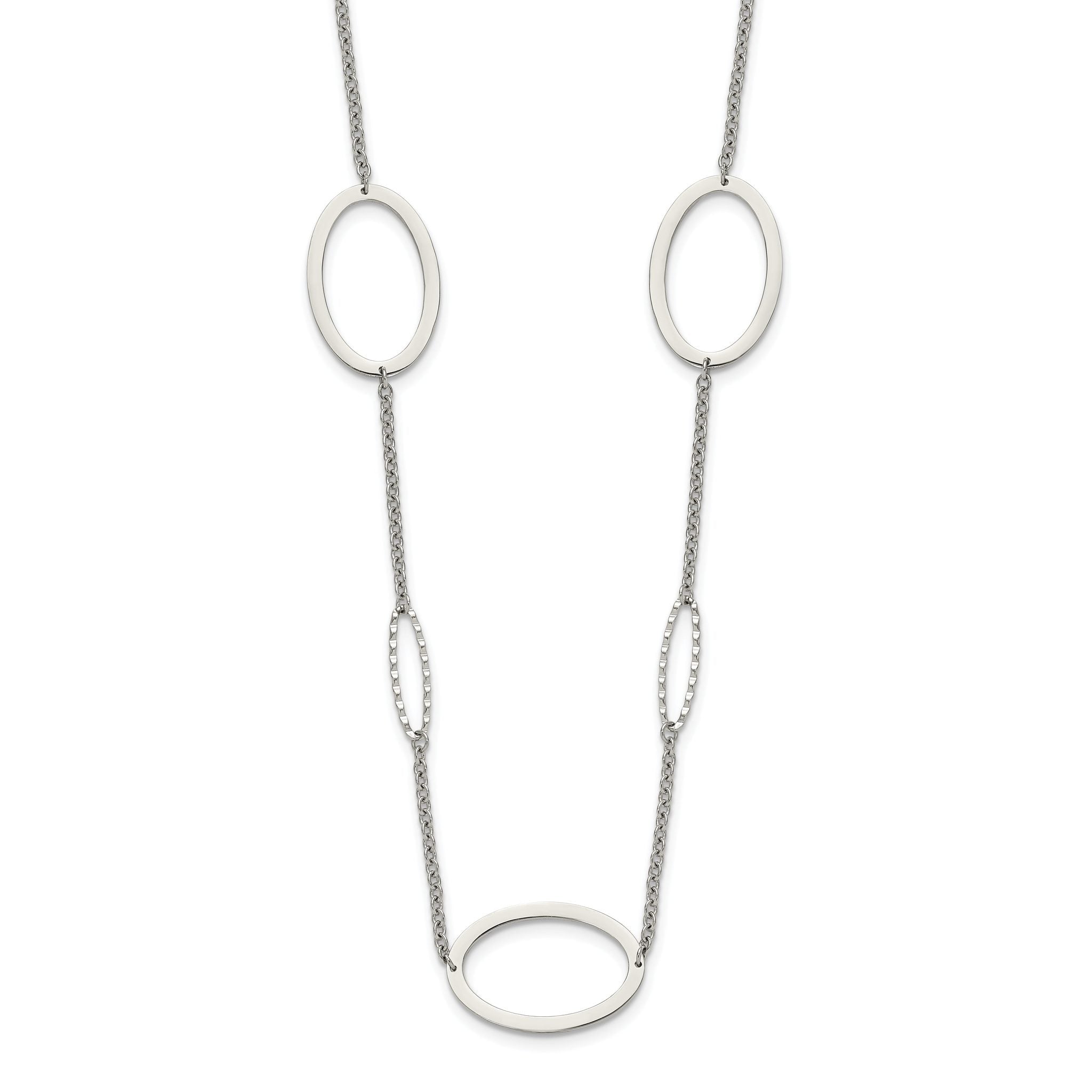 Chisel Stainless Steel Polished Fancy Oval Link 38 inch Necklace Main image