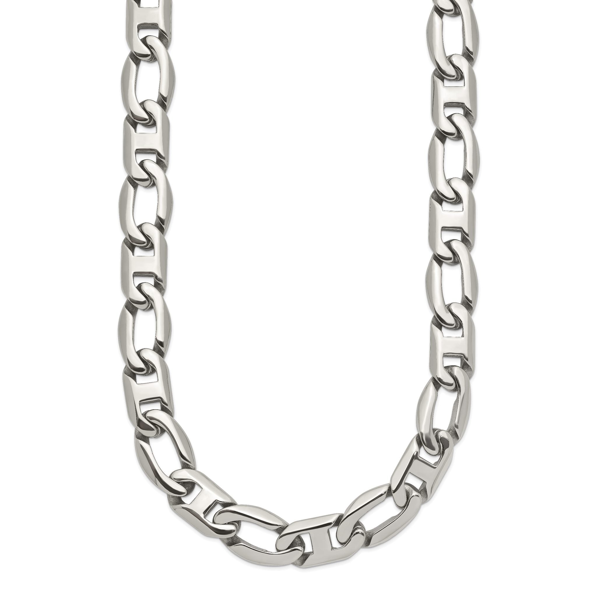Sophia Jewelers Men's Polished Stainless Steel Necklace Gift Ready 24 Inch