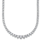 14k White Gold 10 7/8 carat Certified Lab Grown Diamond VS/SI+ G+ Complete Round 18 inch Graduated Tennis Necklace