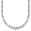 14k White Gold 10 7/8 carat Certified Lab Grown Diamond VS/SI+ G+ Complete Round 18 inch Graduated Tennis Necklace