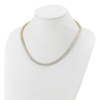14k 53 7/8 carat Lab Grown Diamond VS+ F+ Complete Round 22 inch Straight Tennis Necklace