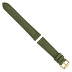 Olive Nylon Canvas Watch Band with Leather Lining, 20mm