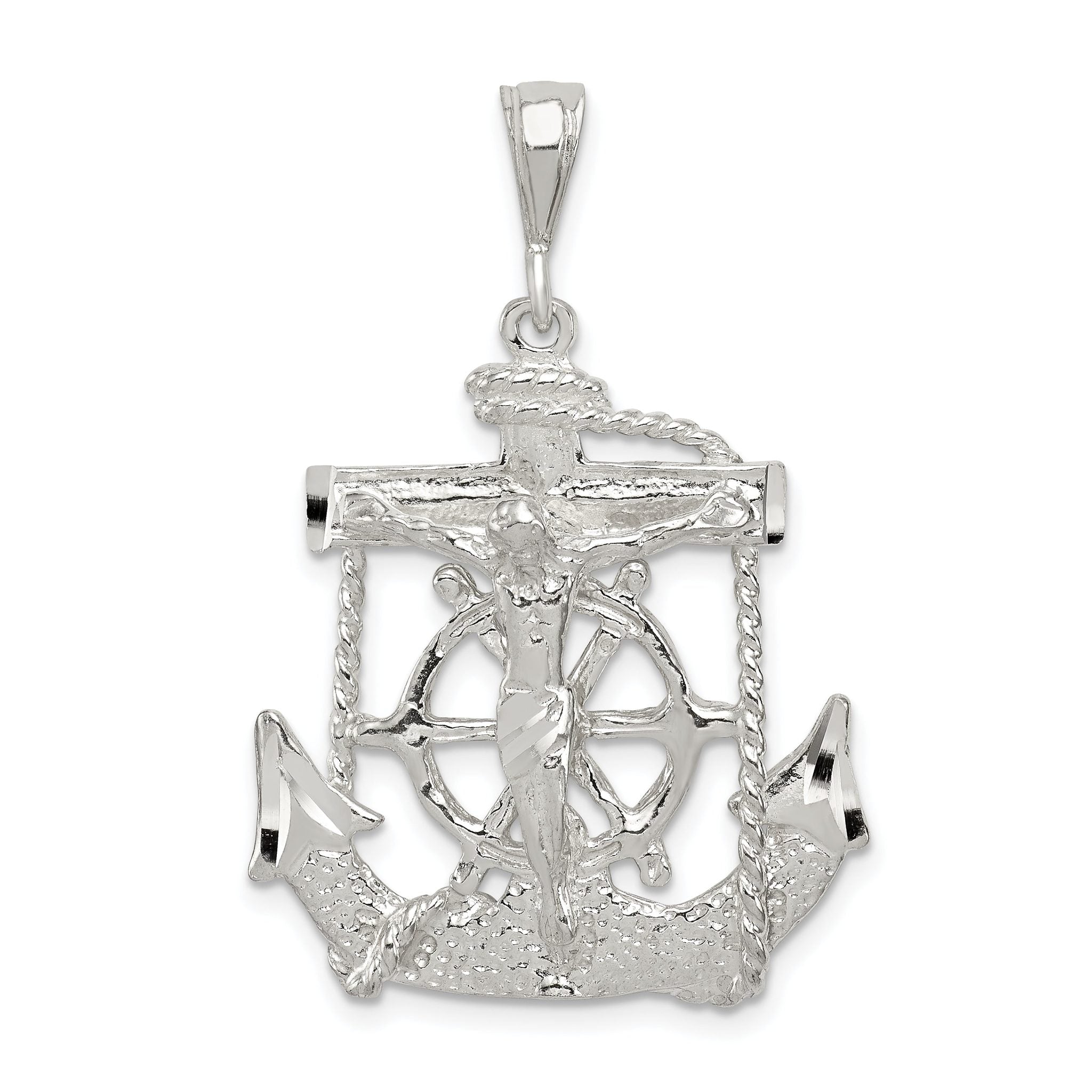 Sophia Jewelers Sterling Silver Mariner Cross Pendant in Polished Finish