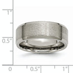 Beveled Edge Wedding Band in Titanium, 8mm