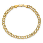 14k Lite 5mm Double Link Charm Bracelet