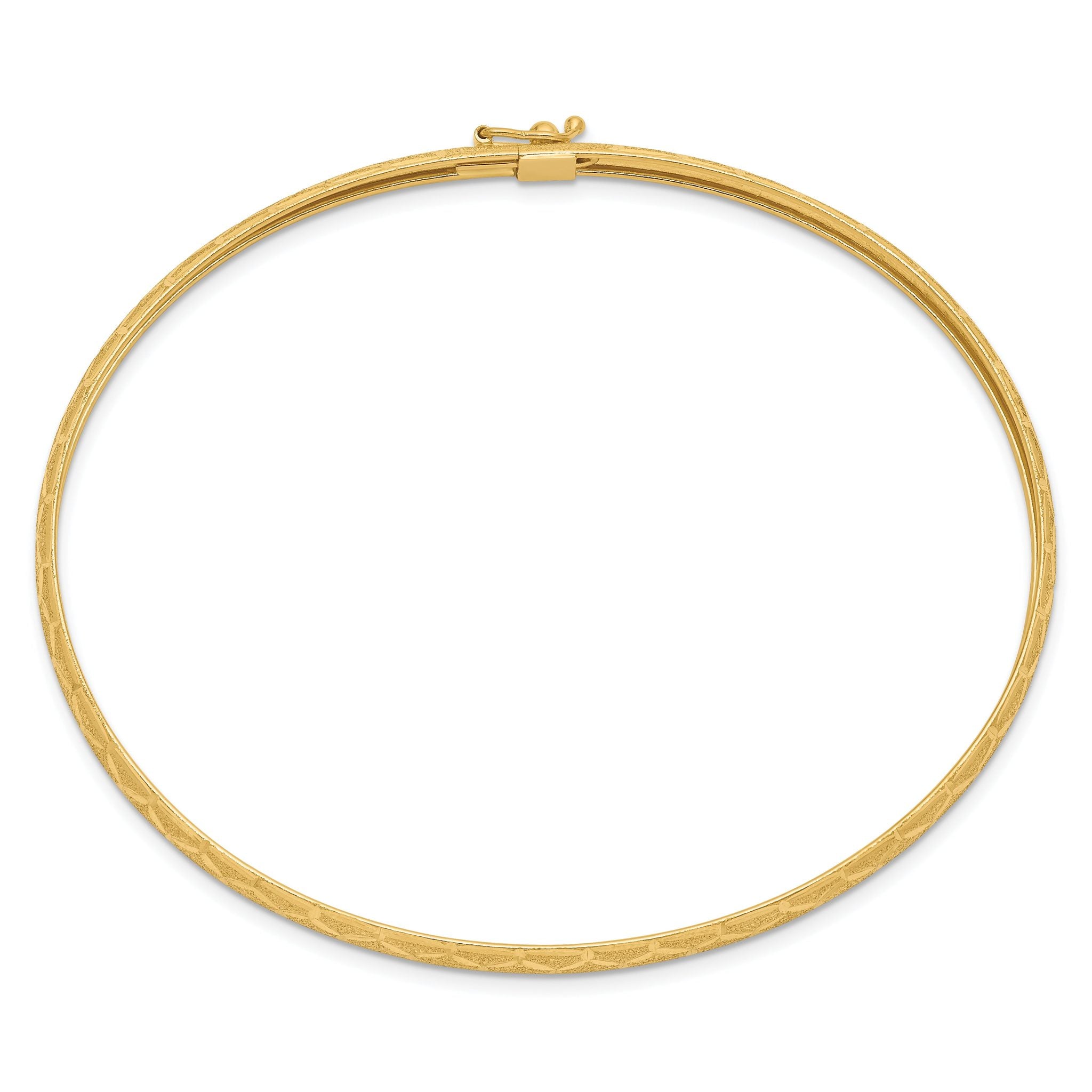 10k Hexagonal Design Diamond-cut Flexible Bangle Secondary image
