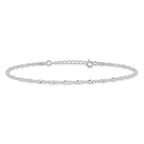 Sterling Silver 2mm Singapore Chain Plus Extender Chain - Total Anklet