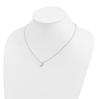 Cheryl M Sterling Silver Rhodium-plated Polished CZ Music Note 16 Inch with 2 Inch Extension Necklace