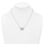 14k White Gold 3/4 carat Lab Grown Diamond VS+ F+ Complete Letter W 18 inch Initial Necklace