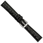 Alligator Grain Leather Watch Band in Black, 18mm
