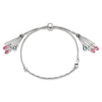 Sterling Silver Antiqued Crystal Briolette Adjustable Bracelet