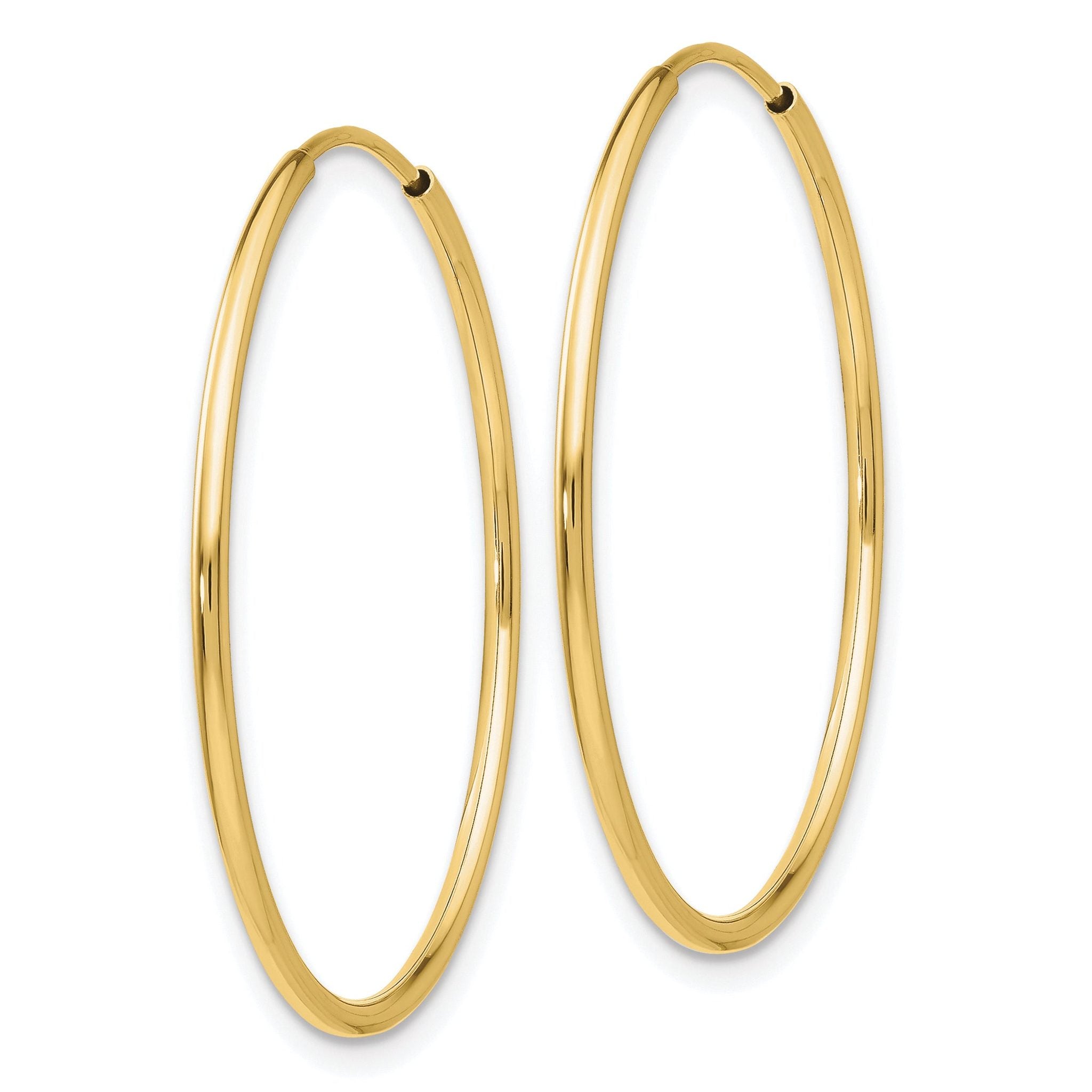 10K Gold Polished Endless Hoop Earrings with Hidden Wire Closure 30mm Secondary image