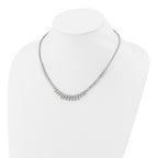 Cheryl M Sterling Silver Rhodium-plated Polished Fancy CZ Necklace