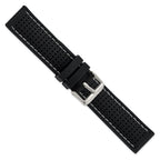 Ventilated Silicone Watch Band in Black, 22mm