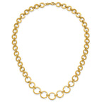 14K Polished Graduated Circle Link Necklace