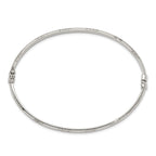 Sterling Silver Diamond Cut 4mm Bangle and 3mm Hoop Earring Set