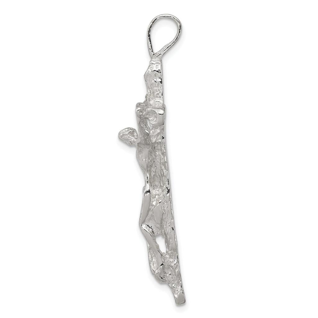 Sterling Silver 925 Crucifix Pendant with Polished Anti-Tarnish Finish